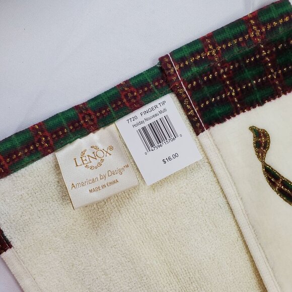 Lenox Christmas Holiday Nouveau Hand and Fingertip Towels Set Of 3 - Picture 8 of 10